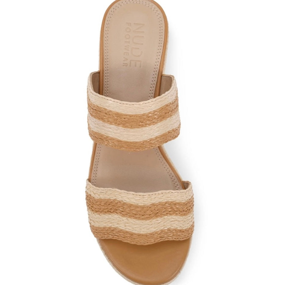 Valentina Tan/Natural Raffia Wedge