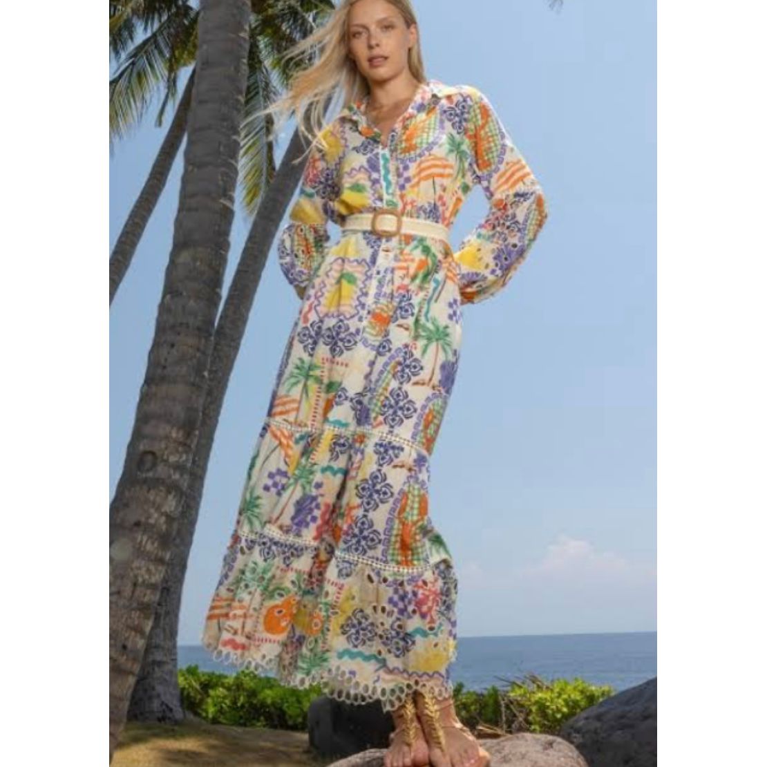 Miss June Paris Lotus Shirt Long Dress