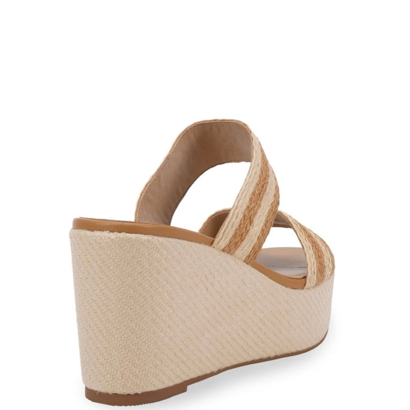 Valentina Tan/Natural Raffia Wedge