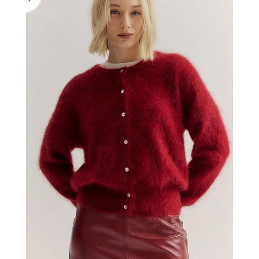 FRANKIE CREW CASHMERE CARDIGAN-MERLOT