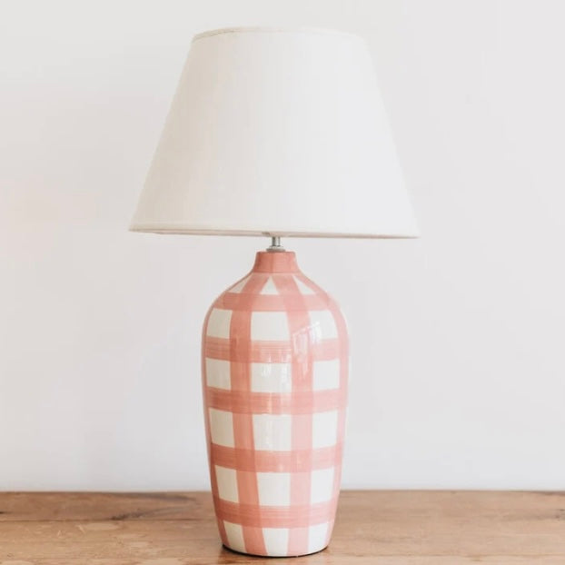 PINK GINGHAM LAMP