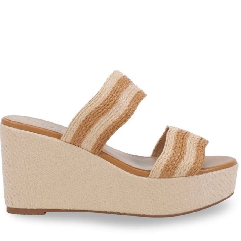 Valentina Tan/Natural Raffia Wedge