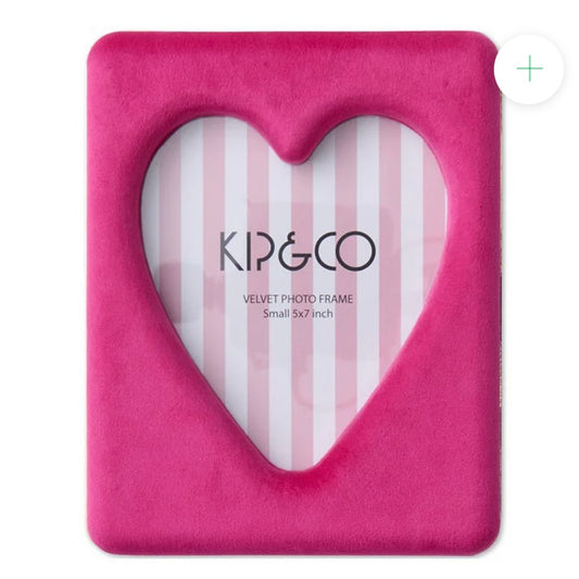 DESERT ROSE HEART VELVET PHOTO FRAME