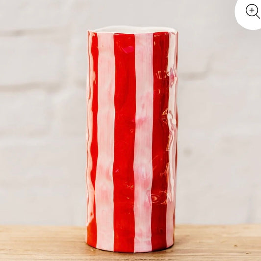 Vase - Red & Pink Stripe