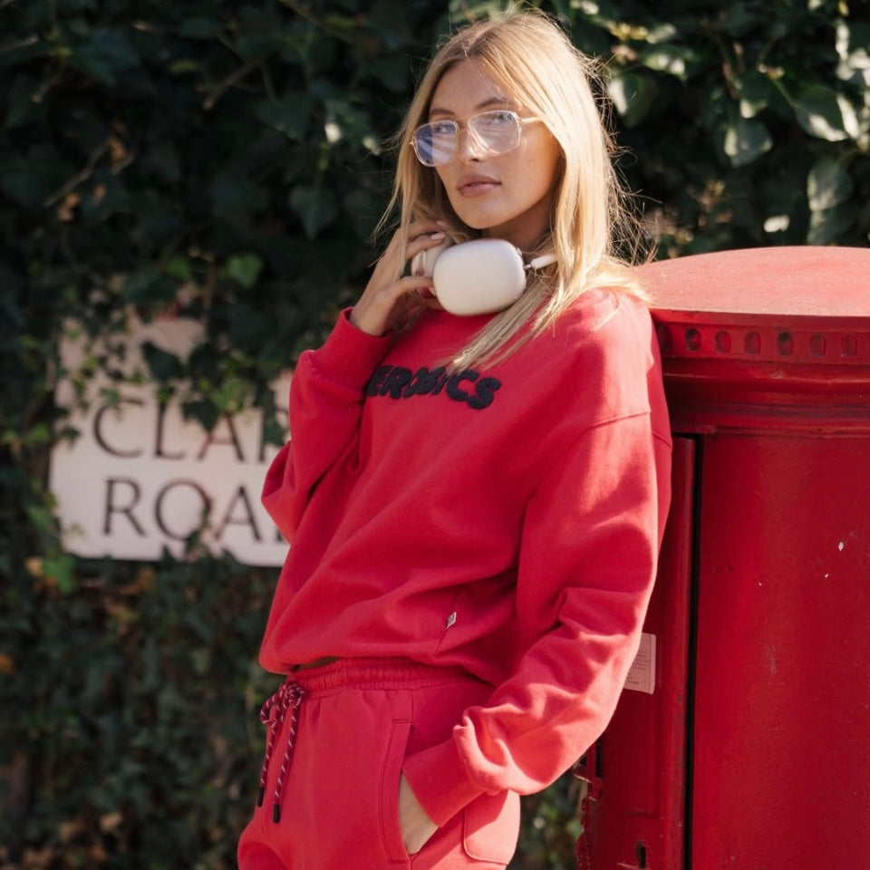 ARAMINTA JAMES AEROBICS SWEATSHIRT -TULIP RED