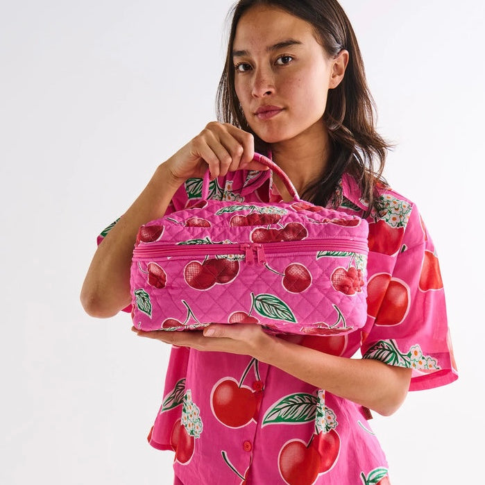 Cherry Blossom Quilted Cotton Toiletry Case-Kip & Co
