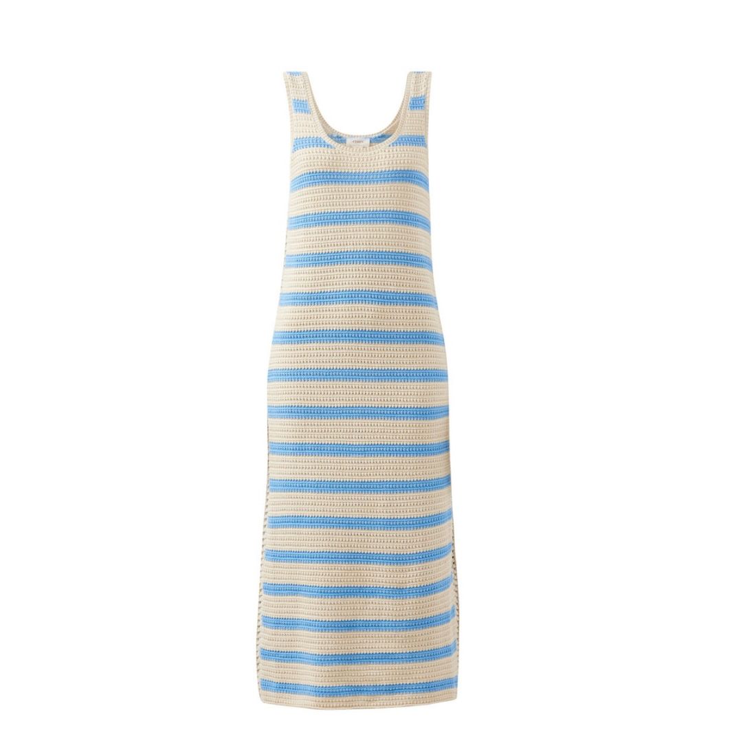 Talulah Knit Tank Midi Dress-Sky Blue & Cream