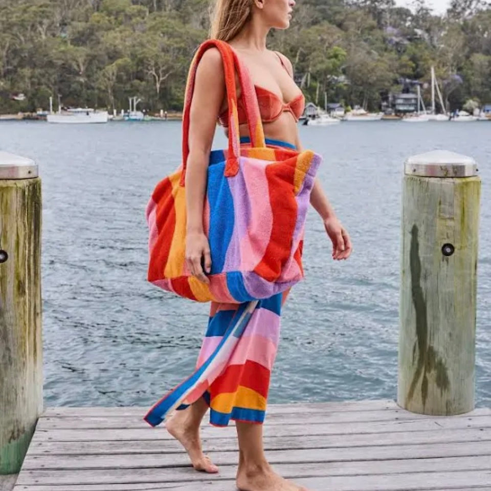 Surfs Up Terry Oversized Beach Bag-Kip & Co
