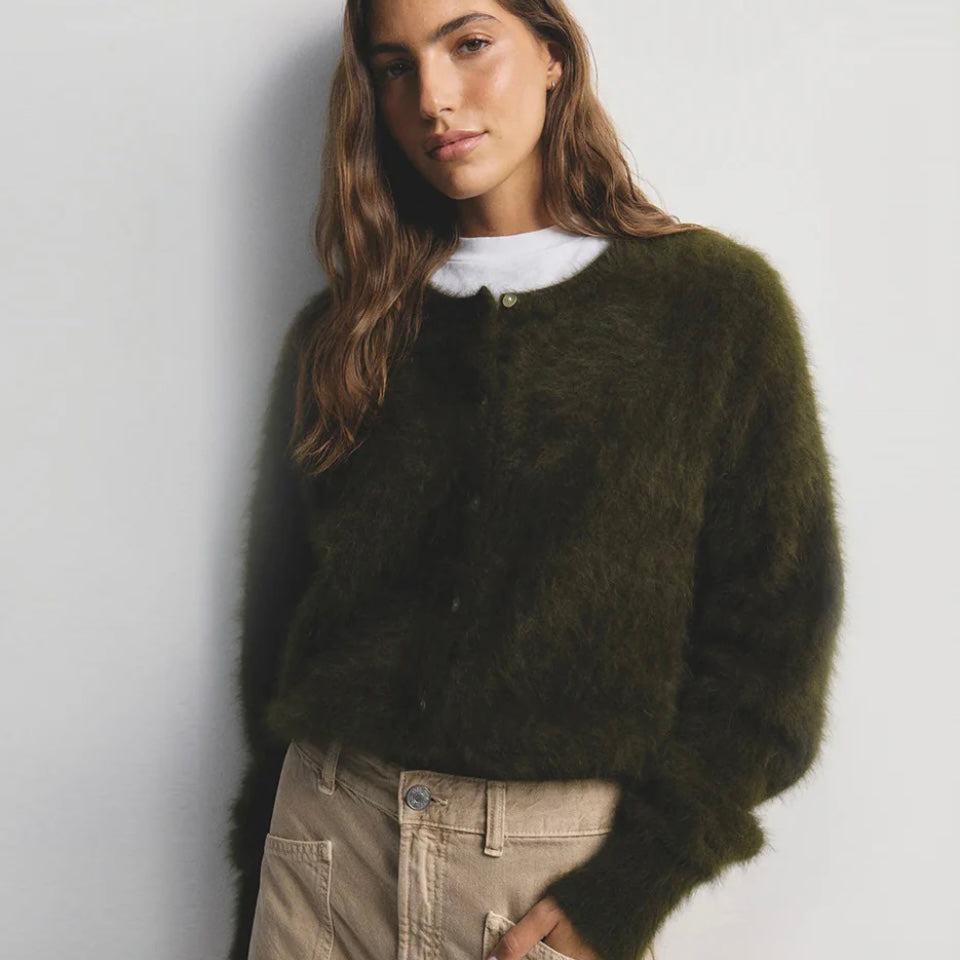 World Of Nomads-Frankie Cashmere Cardigan -Moss
