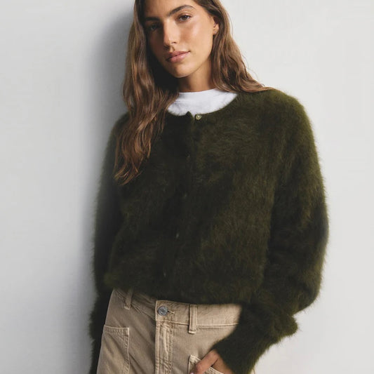 World Of Nomads-Frankie Cashmere Cardigan -Moss