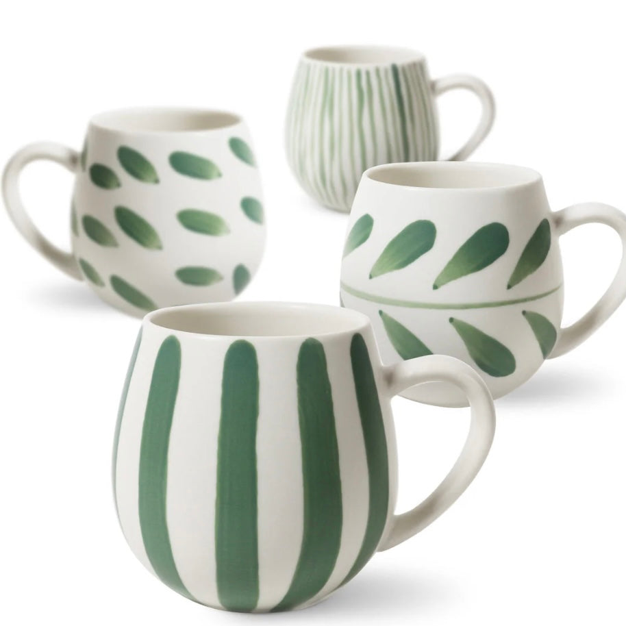 HUG ME MUGS 4PK - OLIVE BRUSH