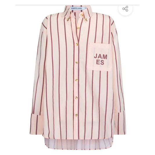 ALPINE COTTON STRIPE SHIRT-LIGHT BLUSH