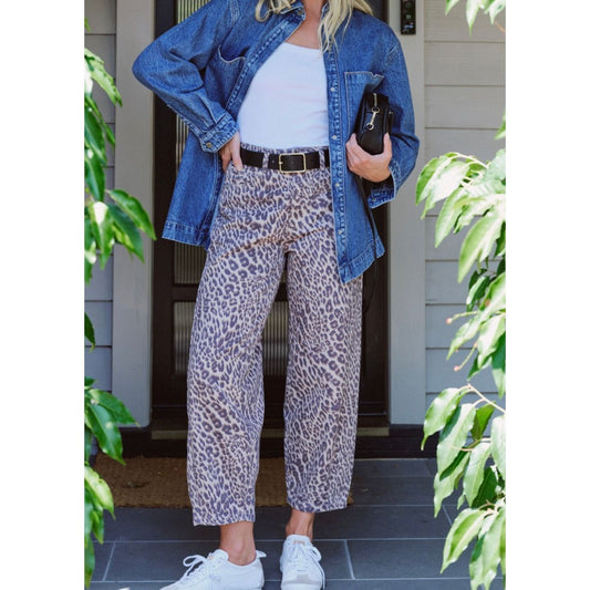 Tapered Barrel Jean-Leopard