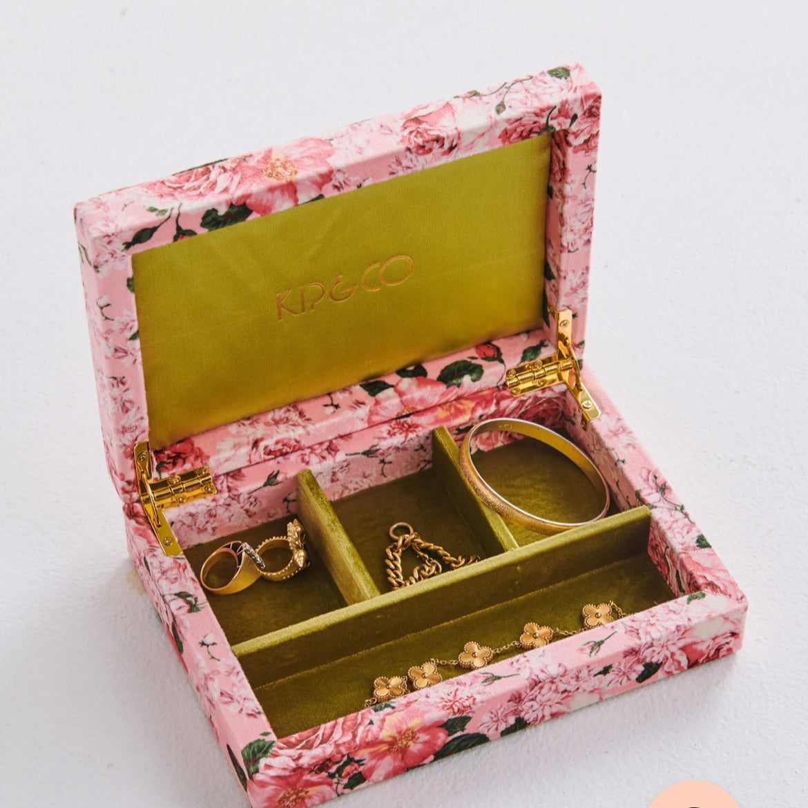 ROSE GARDEN VELVET JEWELLERY BOX SMALL