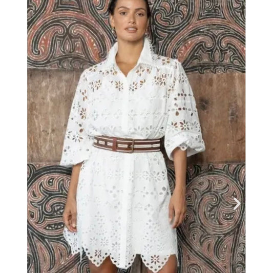 Miss June Paris Sloane Short Dress-White-Sold -PRE ORDER