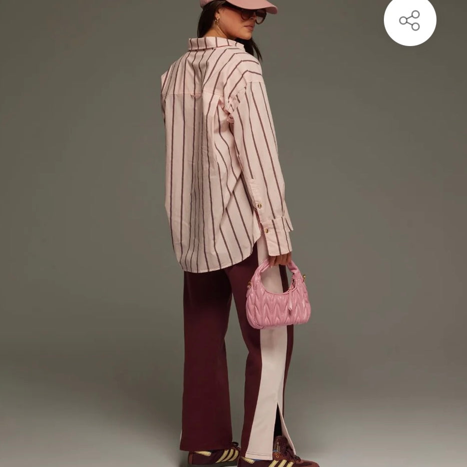 ALPINE COTTON STRIPE SHIRT-LIGHT BLUSH