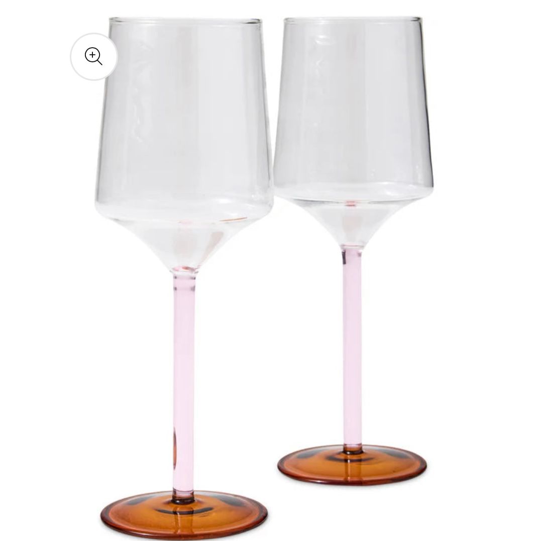 Marshmallow And Marmalade Vino Glass 2P Set-Kip & Co