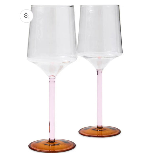 Marshmallow And Marmalade Vino Glass 2P Set-Kip & Co
