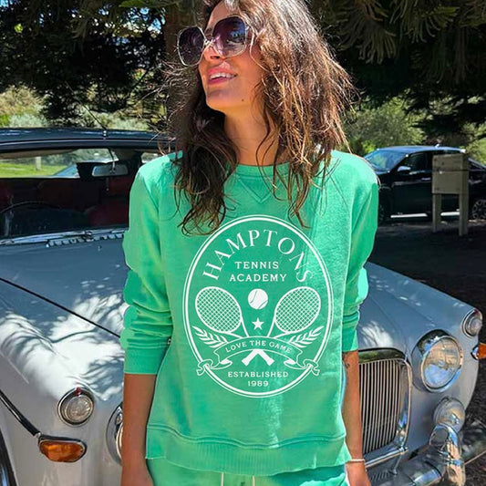 HAMPTONS SWEATER- APPLE GREEN / WHITE
