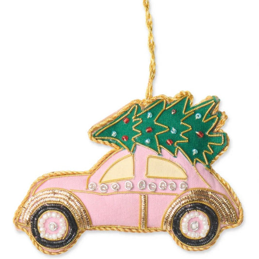 FESTIVE PINK CAR DECORATION