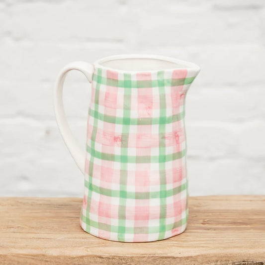 Jug - Rose Pink & Mint Green Gingham