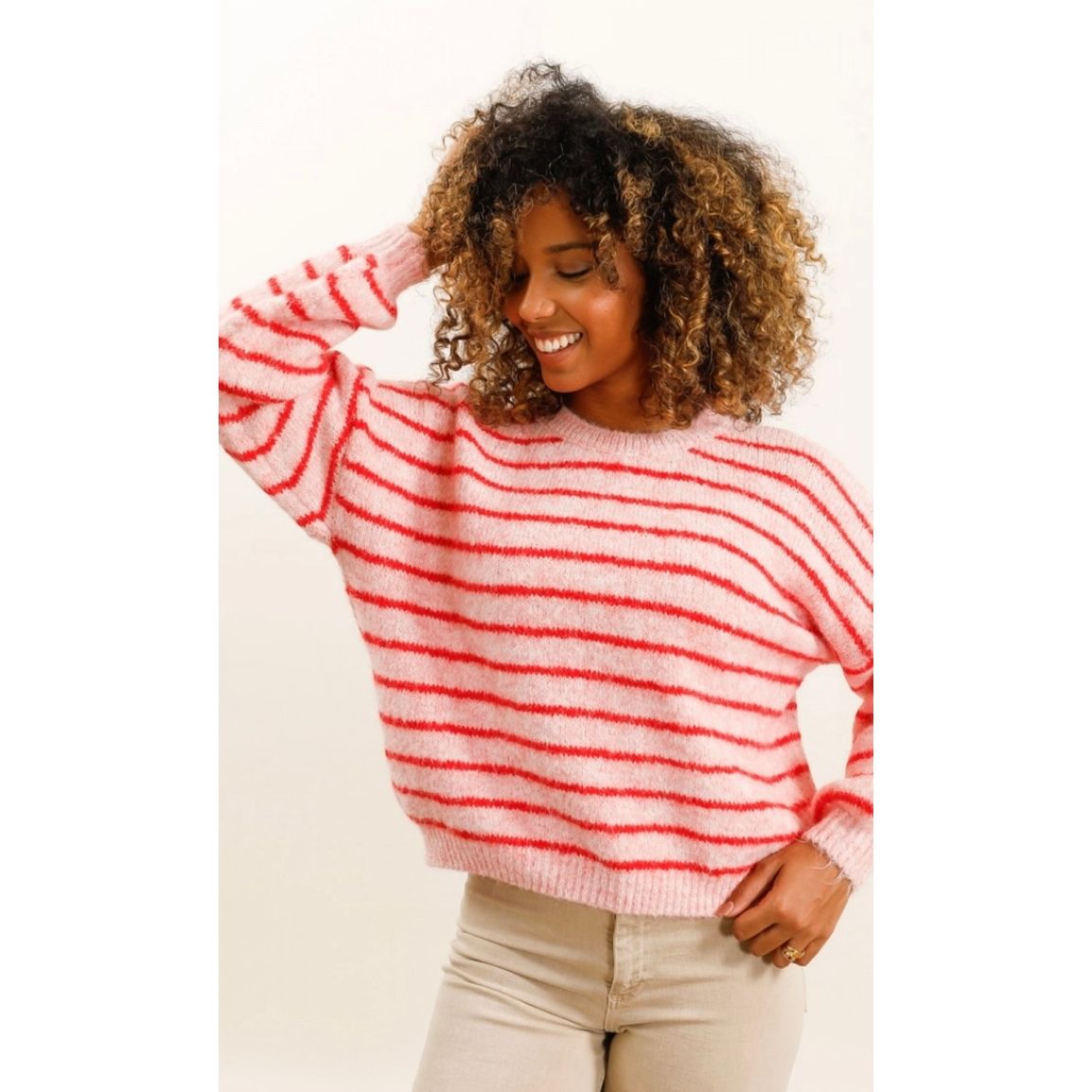 Bonnie Knit- Pink & Cherry Stripe