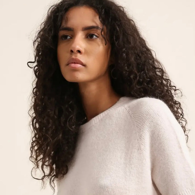Saskia Alpaca Knit-Ecru