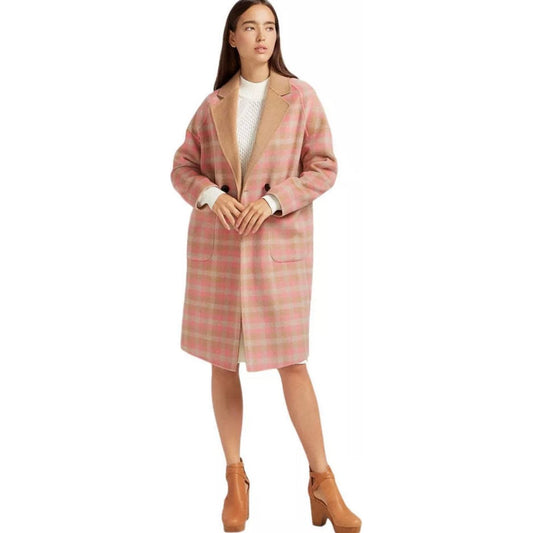 KAIA DOUBLE BREASTED WOOL COAT-ICED VOVO CHECK