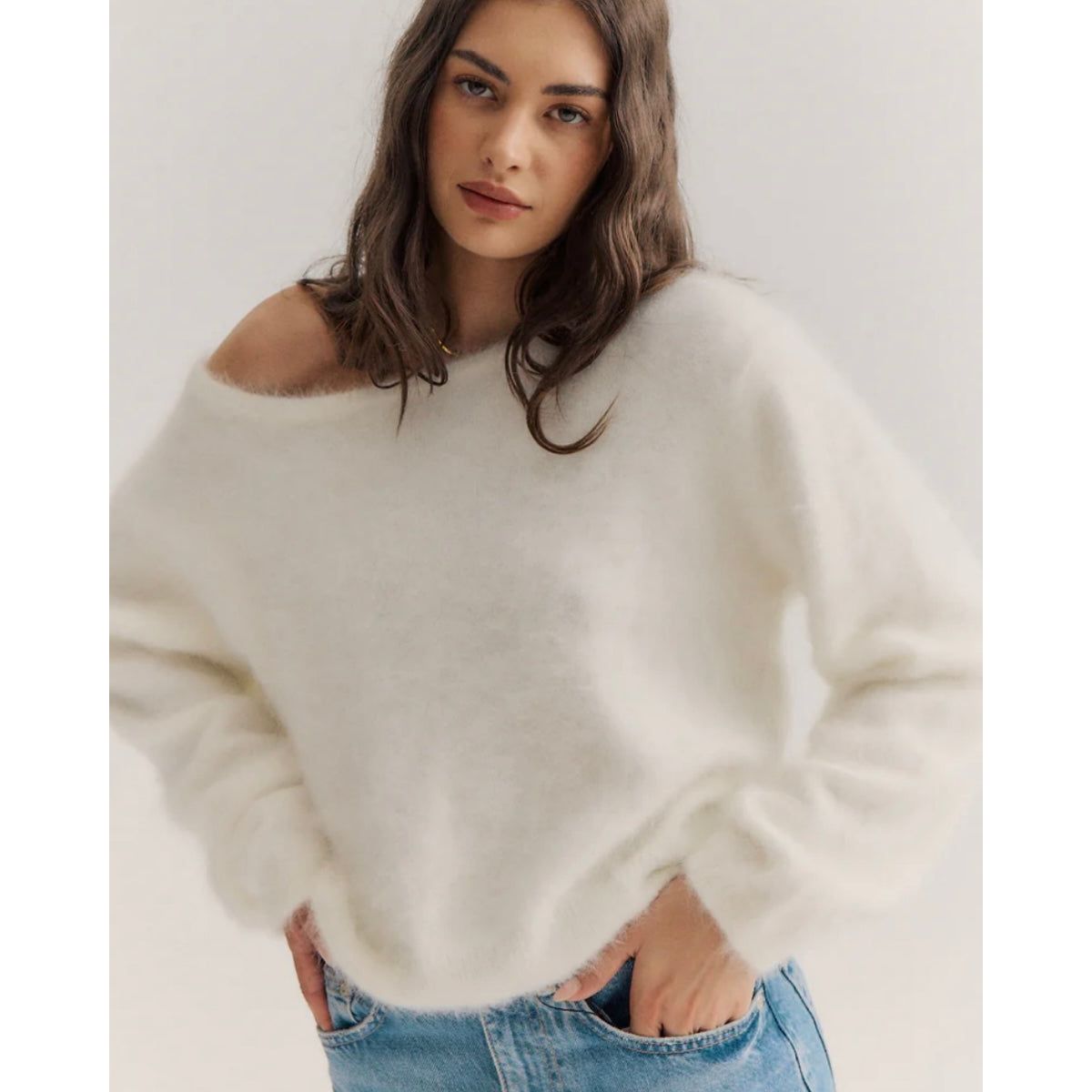 STELLA BOAT NECK-SNOW