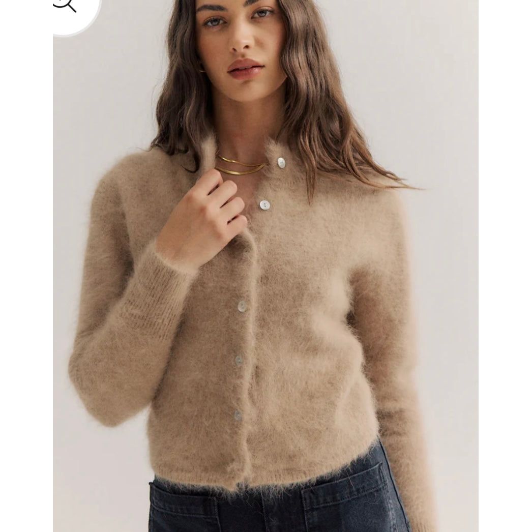 Bella Button up Cardigan - Latte