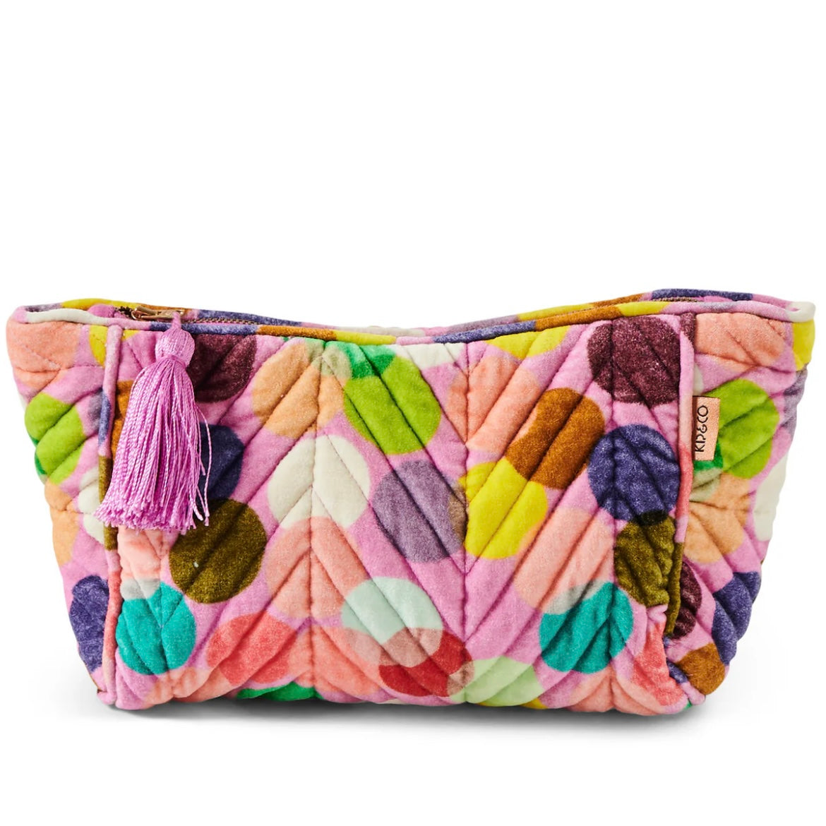 CONFETTI PINK VELVET TOILETRY BAG