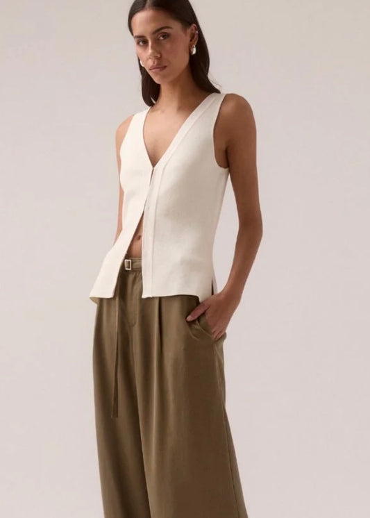 SENTIMENT KNIT TOP - CHALK
