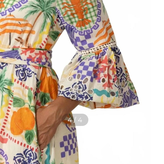 Miss June Paris Lotus Shirt Long Dress