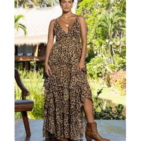 Kasia Long Dress -Miss June Paris-Leopard