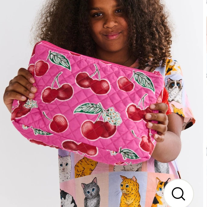 Cherry Blossom Quilted Cotton Toiletry Purse-Kip & Co