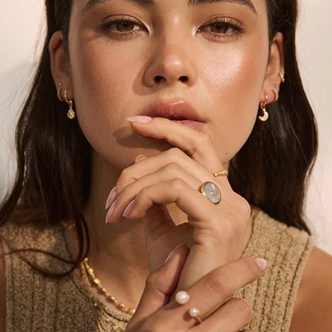 Night Sky Huggies 18KT Yellow Gold Plate