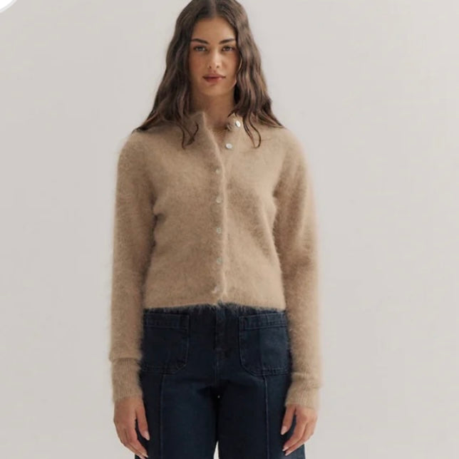 Bella Button up Cardigan - Latte