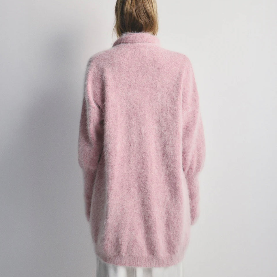 World Of Nomads-Sophia Cashmere Cardigan -Petal Cloud
