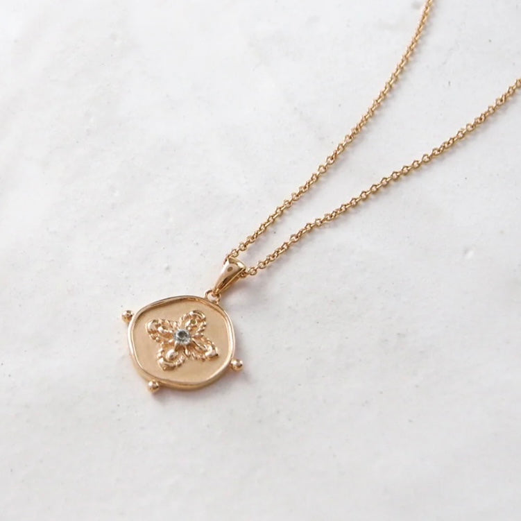Sahara Medallion Necklace in 18 KT
Yellow Gold Plate