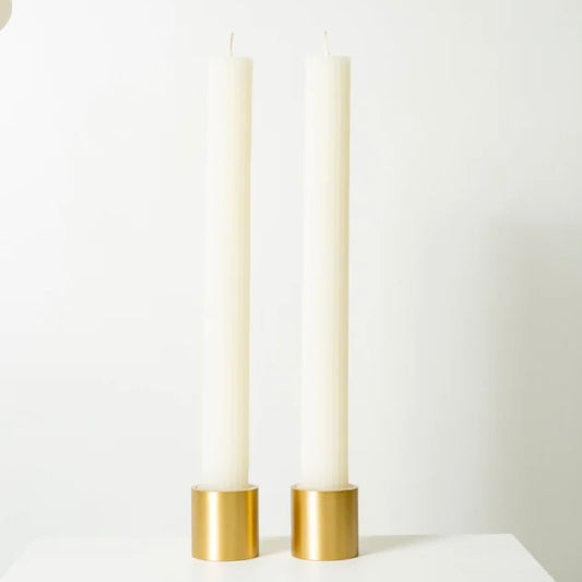 COLUMN PILLAR CANDLE-COCONUT & SAFFRON -WHITE