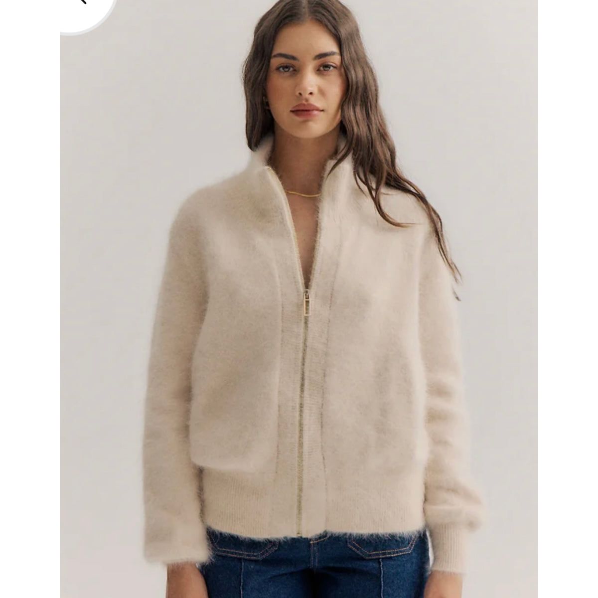 FELIX ZIP CARDIGAN- OATMEAL