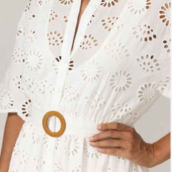 Miss June Paris Gardenia Dress-White