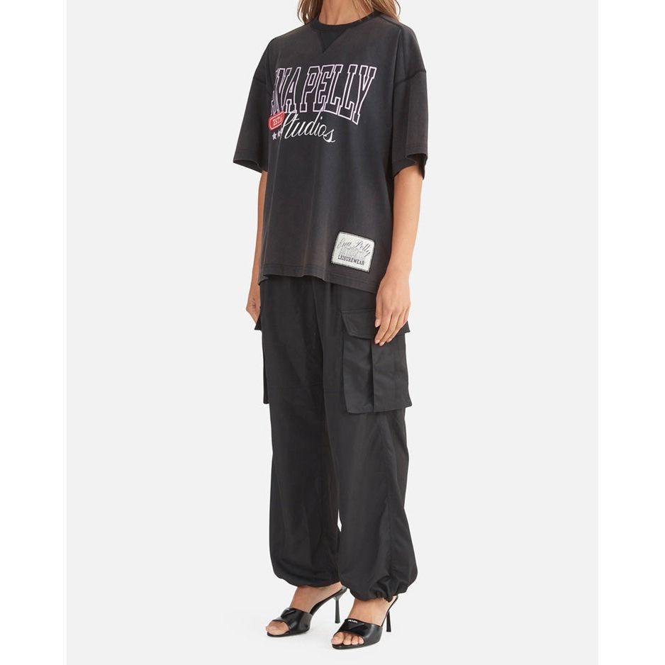 ENA PELLY EP MIX OVERSIZED TEE-WASHED BLACK