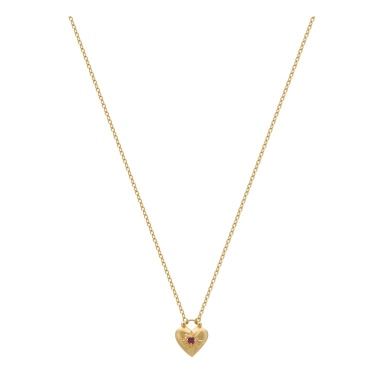 Love You Small Heart Necklace in
18KT Yellow Gold Plate