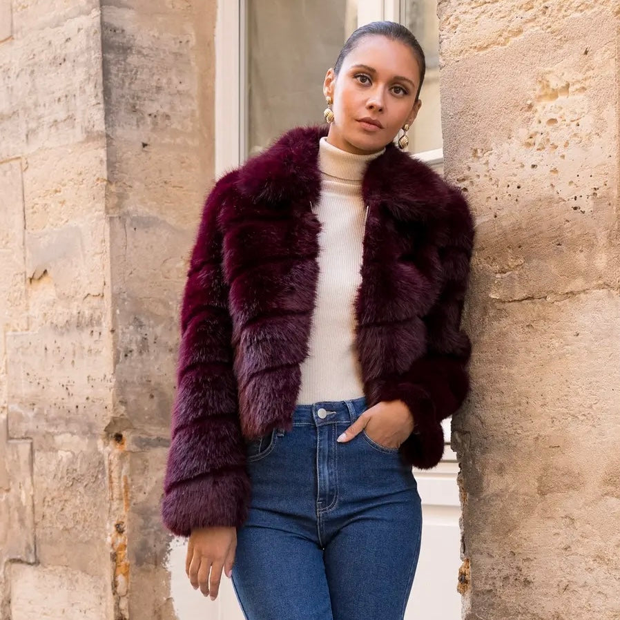 Lisette Faux Fur - Merlot