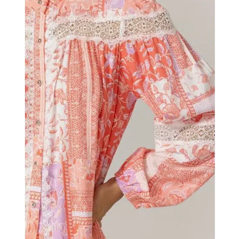 Miss June Paris Gianna Shirt -Multi Pink