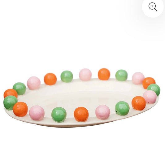 Bubble Plate - Pink, Green and Orange
