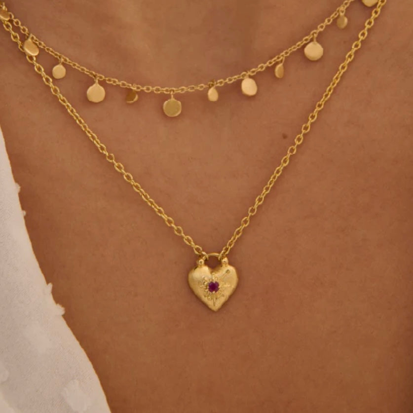 Love You Small Heart Necklace in
18KT Yellow Gold Plate