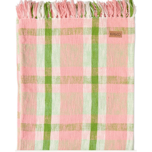 PISTACHIO TARTAN WOVEN THROW