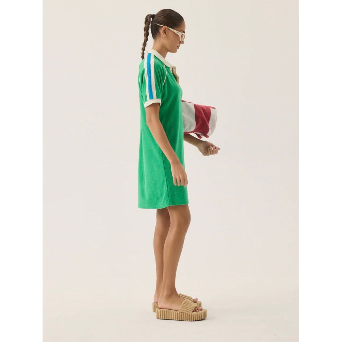 RIVIERA TERRY DRESS TROPICAL GREEN-ARAMINTA JAMES